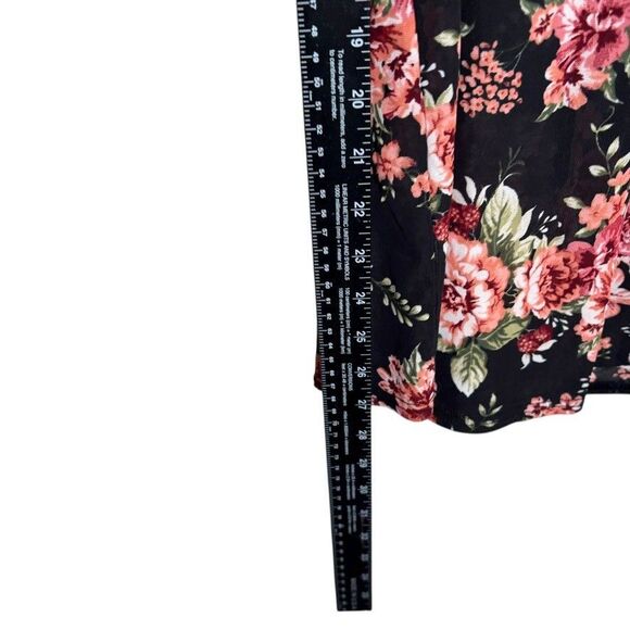 Siren Lily Blouse Women's 2X Floral Mesh V-Neck Short Sleeve Sheer Top Boho - Picture 7 of 11